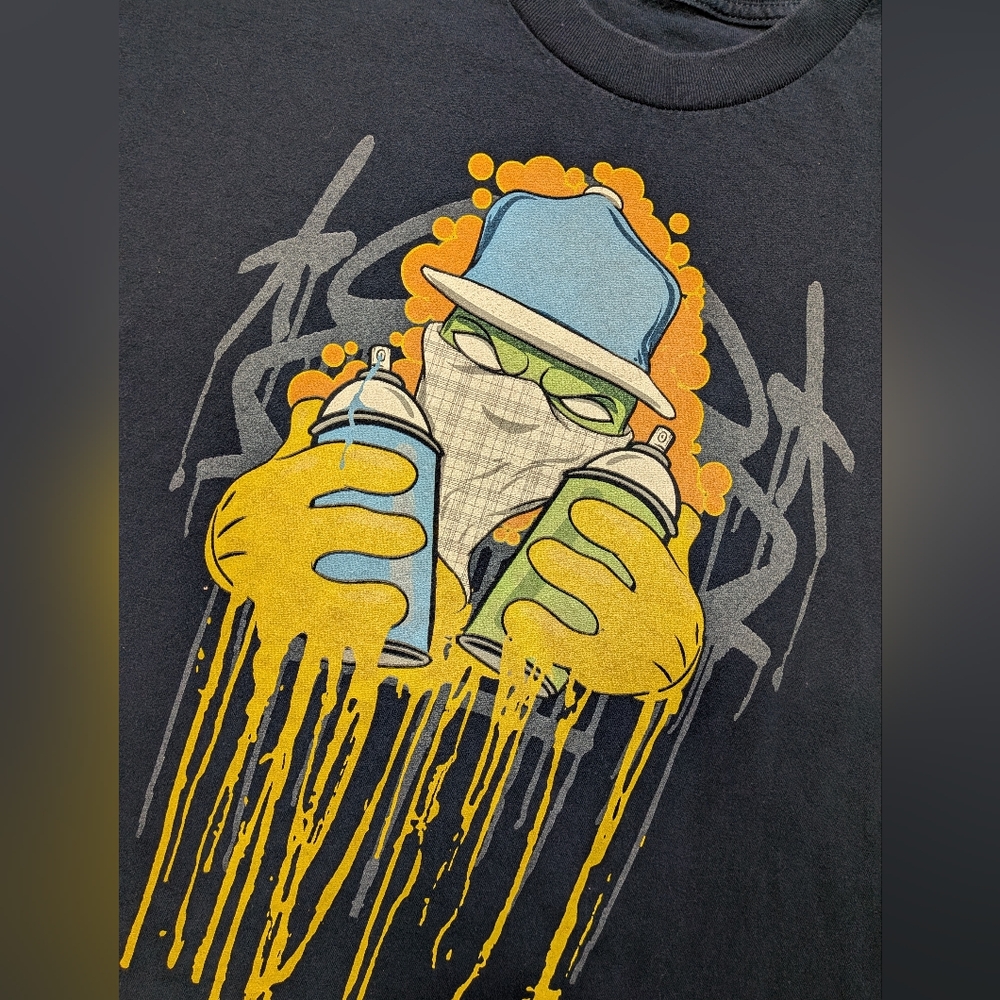 Vintage Graphic, B-BOY Graffiti, Navy T-Shirt. Men's XL.